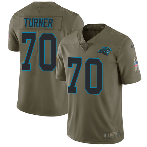 Nike Panthers #70 Trai Turner Olive Men's Stitched NFL Limited Salute To Service Jersey